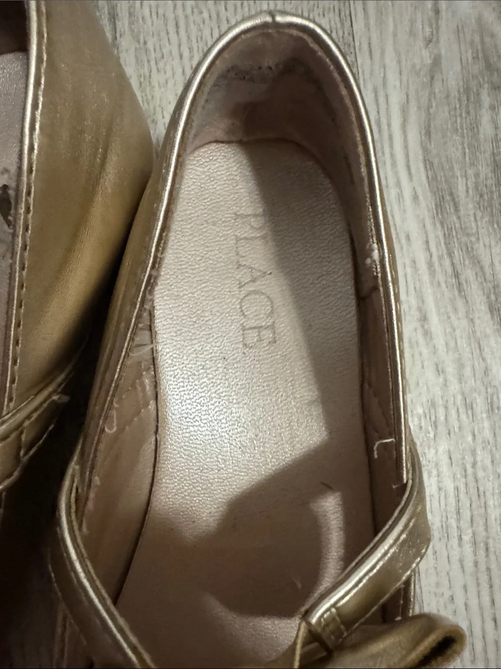 The Children's Place Metallic Gold Bow Mary Jane Flats